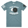 Brand: Paua Frita Tee Shirt SMALL / SLATE BLUE Lawn Bowls Legend MENS TEE