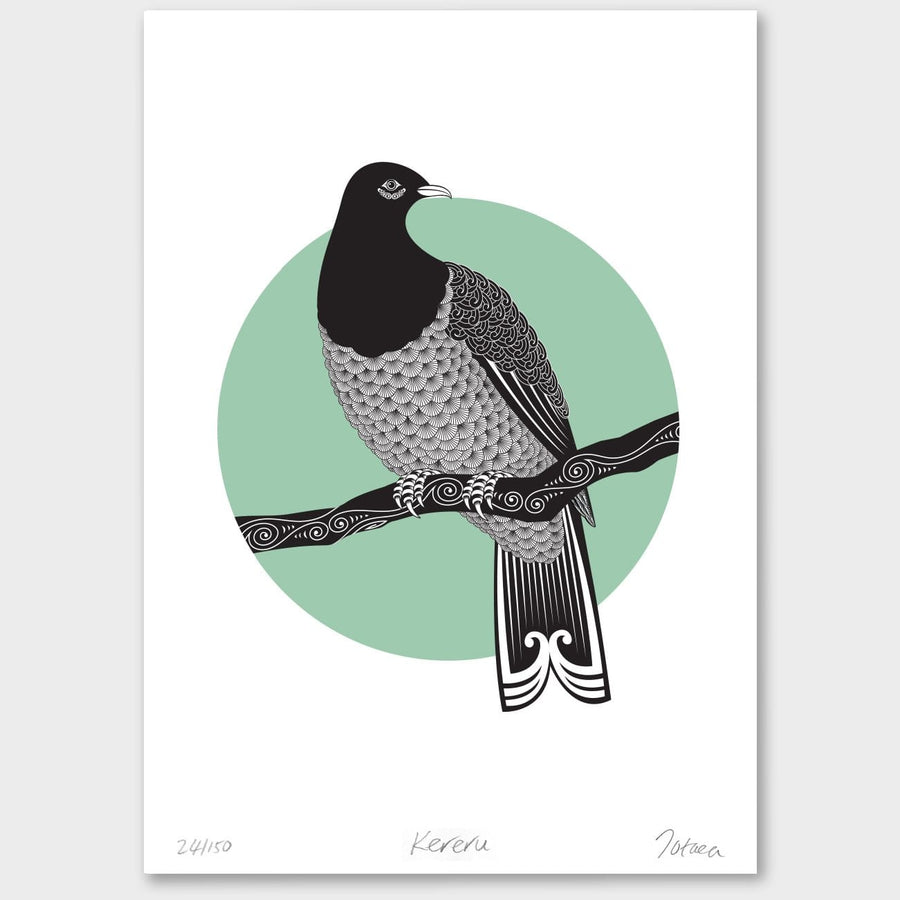 Bird Art Prints Art Print A3 Print Kereru Limited Edition A3 Framed Print